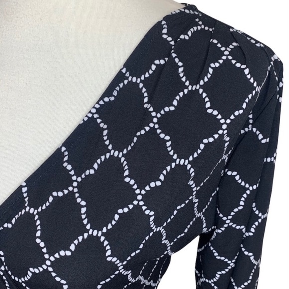 WHITE HOUSE BLACK MARKET Faux Wrap Tile Print Dress - Picture 8 of 16